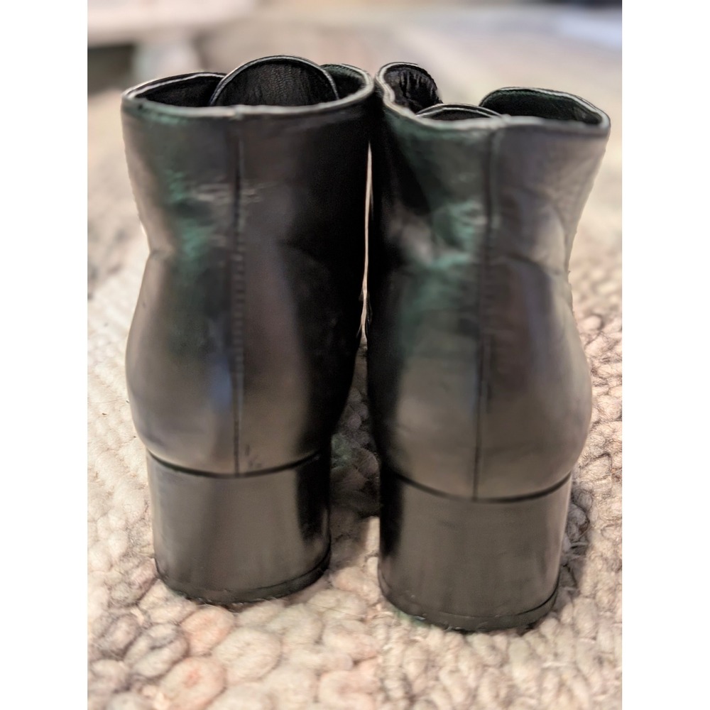 VTG Sudini Made in Italy Black Leather Ankle Boots Steampunk Victorian Goth 8.5 - Picture 5 of 8
